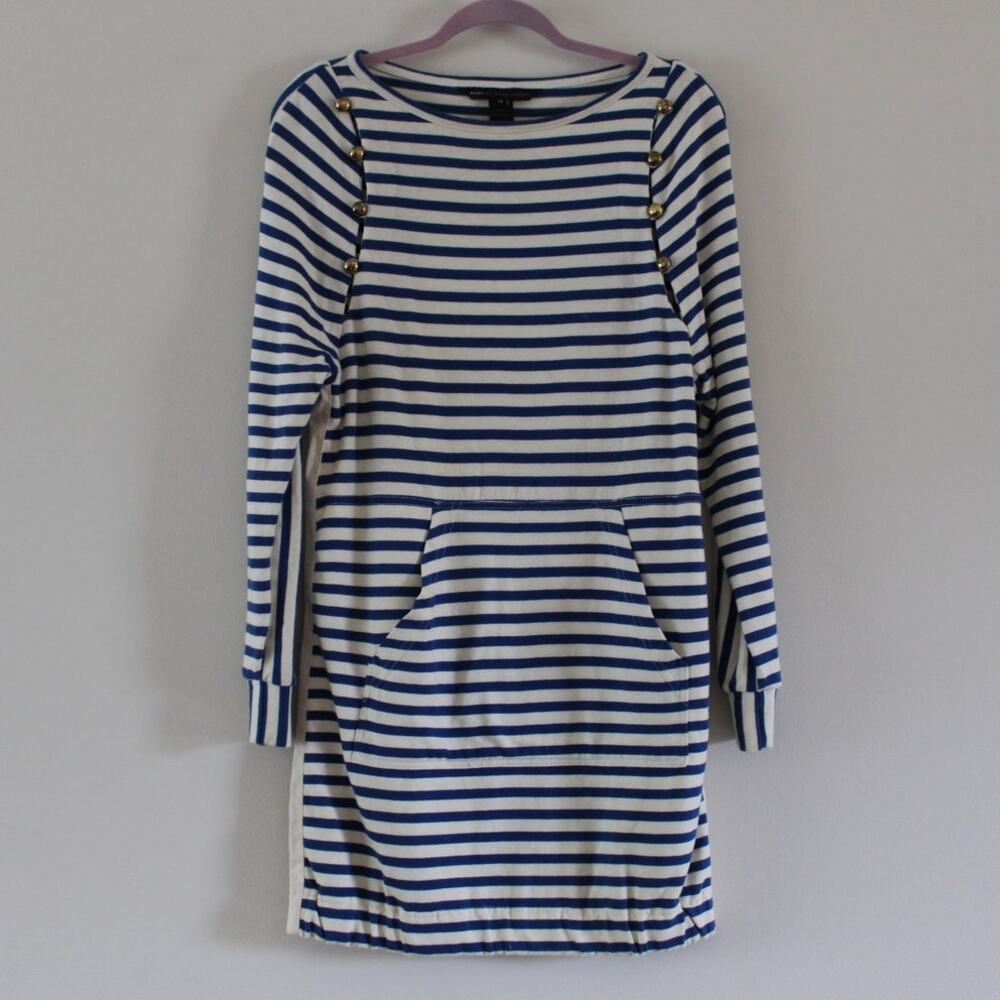 Marc By Marc Jacobs Navy and White Striped Midi Dress